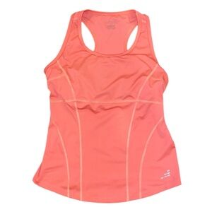 BCG Neon Coral Racerback Athletic Summer Workout Fitted Tank Top Size Small